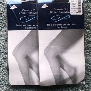Penningtons Control Top Sheer Pantyhose - Black